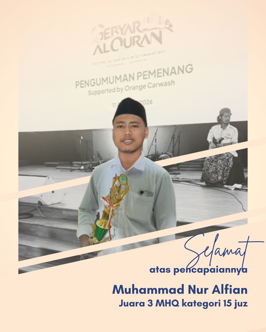 Mahasiswa PBA ISQI Sunan Pandanaran Raih Juara 3 MHQ 15 Juz JQH PWNU 2026